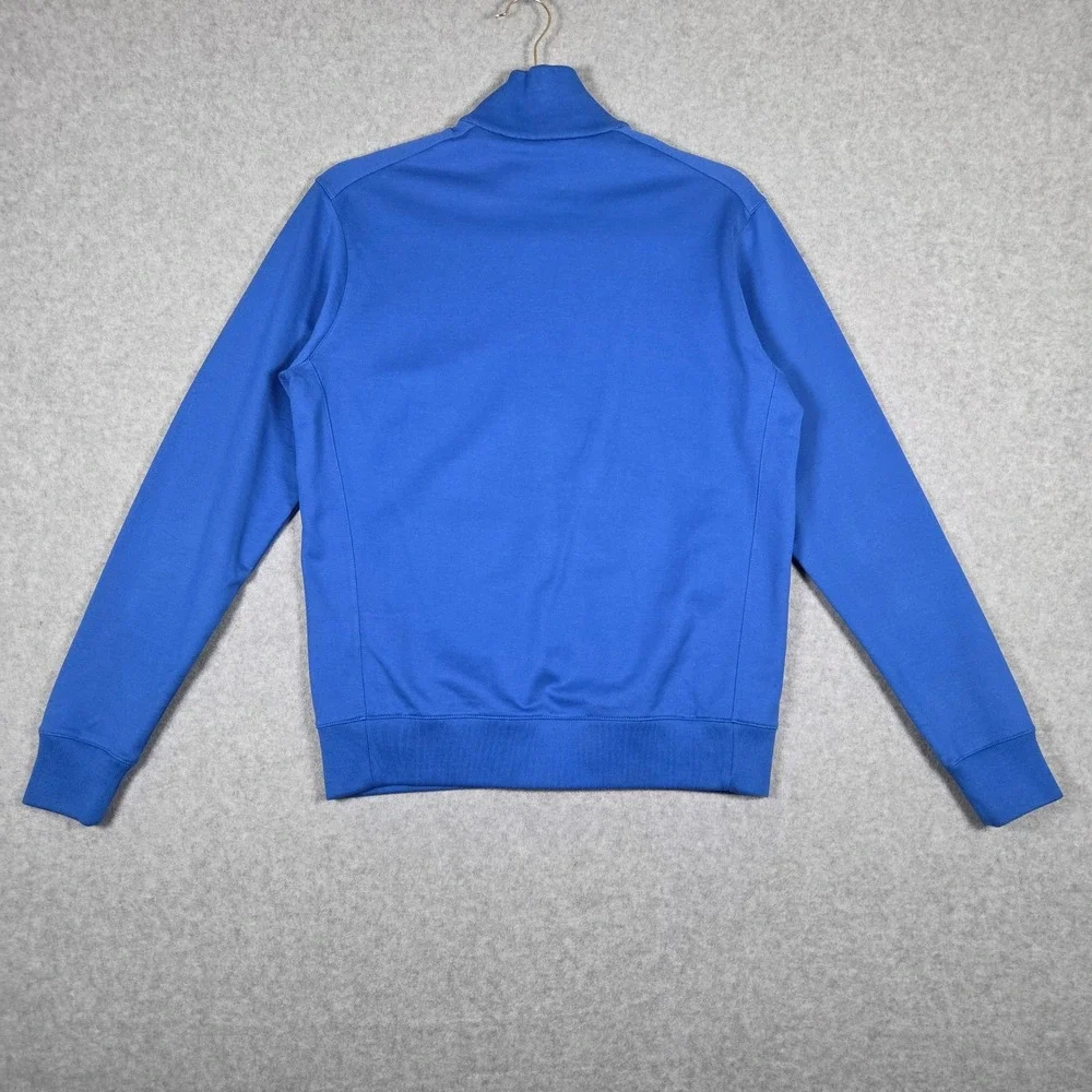 VTG Ralph Lauren Golf Women Medium Full Zip Track Jacket Blue Pima Cotton Mock